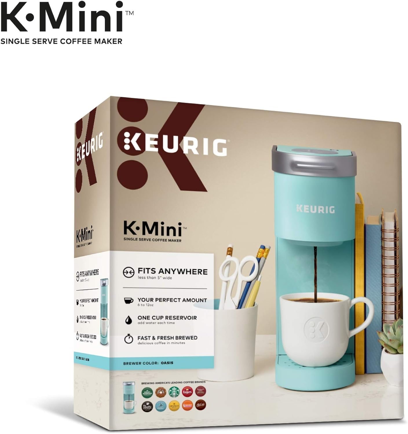 Keurig K-Mini Plus Single Serve K-Cup Pod Coffee Maker, Dusty Rose